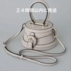 olu.ラウンドレトロボックスバッグ ピンクベージュ ショルダー付