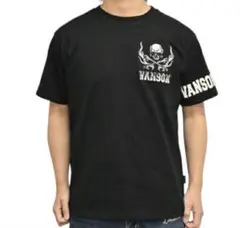 VANSON バンソン スカル クロスボーン刺繍 半袖Tシャツバイカー アメカジのサムネイル