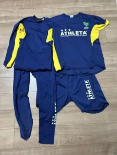 ATHLETA ４点　インナーセット ネイビー/イエロー