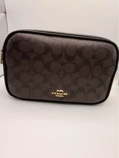 25日迄お値下げ　COACH ブラウン ロゴ ショルダーバッグ