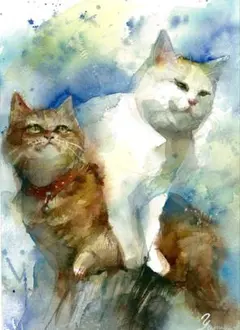 RUKURUKUさま専用（原画）秋色の夕暮れ【A5サイズ／水彩画／#2651】 RUKURUKUさま専用（原画）秋色の夕暮れ【A5サイズ／水彩画／#2651