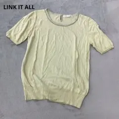 LINK IT ALL リンクイットオール ラメ入り半袖トップス 薄黄色 涼感のサムネイル