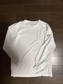 ASICS ポリエステル長袖シャツ L ホワイト