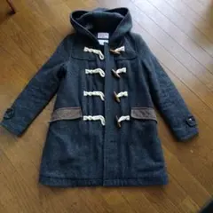 Harris Tweed ダッフルコート グレー フード付き