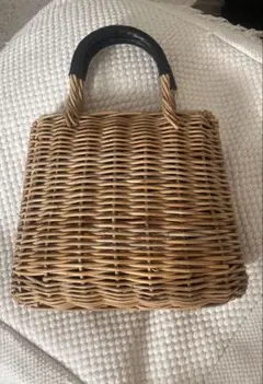 ラタン かごバッグ ブラウン内袋付き 34cm - メルカリ