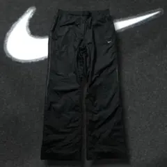y2k 00s NIKE フレアナイロンパンツ サイドライン テック系 ブラック