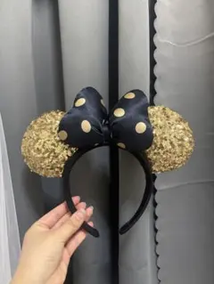 ディズニーカチューシャ スパンコールゴールド