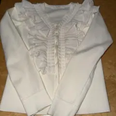 Her lip to フリル付きホワイトカーディガン