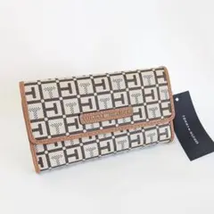 Tommy Hilfiger 長財布 おしゃれ 人気 ロゴ ブラウン TH柄