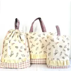 レッスンバッグセット　ハンドメイド　うさぎ