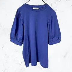 13741 ページボーイ パフスリーブ カットソー ブルー 青 F ボリューム袖