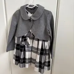 ボレロ付きチェックドレス