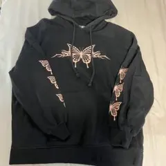 H&M DIVIDED バタフライプリント パーカー ブラック Sのサムネイル