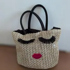 アジョリー顔デザイン ストローバッグ