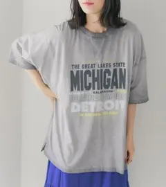 niko and... フェードロゴチュニックTシャツ チャコール　未使用品のサムネイル