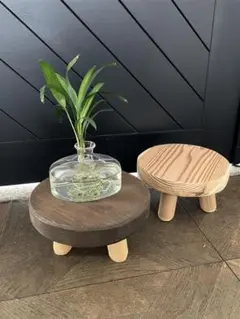 【未来工房】Mサイズ　杉　スツールスタンド 丸太スツール　ブラウン×ナチュラル