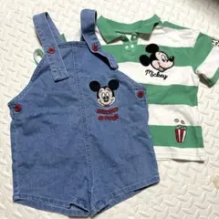 ミッキー　ディズニー　ポロシャツ&オーバーオール　セット