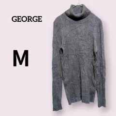 GEORGE【М】タートルネック セーター ニット グレー