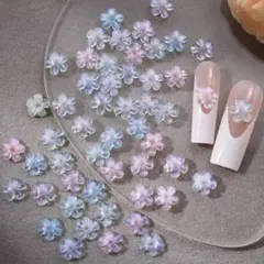 No.063　ネイルパーツ　ラメオーロラ　花びら　花　50個　ハンドメイド