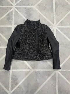 ZARA WOMAN ツイードレザーショートジャケット