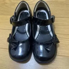 黒 リボン付き フォーマルシューズ