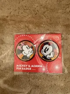 ミッキー & ミニーピンバッジ 2個セット