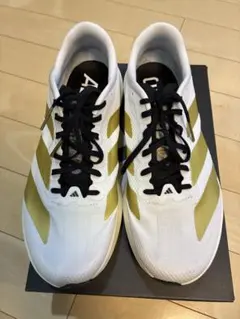 アディゼロ EVO SL WOVEN 27cm ホワイト/ゴールド【美品】