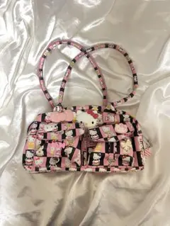 ハローキティ チェック柄 ハンドバッグ Y2K 平成ギャル