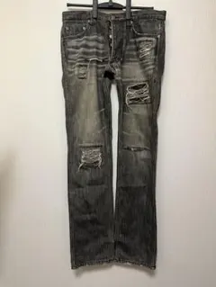 FUGA クラッシュ フレアデニム ダメージ加工 バナナシルエット サイズ