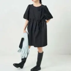 FREAK'S STORE フクレジャガードパフスリーブリボンミニワンピース　pのサムネイル