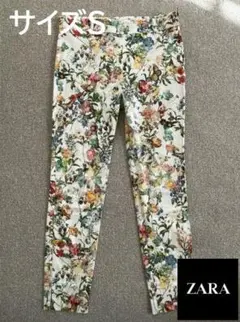 美品 ZARA 花柄 カジュアルパンツ Sサイズのサムネイル