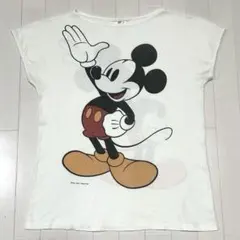 80s USA製 ビンテージ ミッキーマウス ノースリーブTシャツワンピース 白