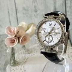 【.希少】Swarovski スワロフスキー 腕時計 シルバー クロノグラフのサムネイル