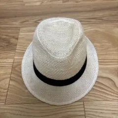 夏用帽子　アイボリー 中折れハット