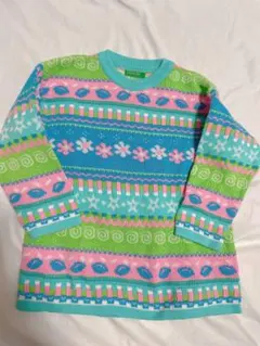ヴィンテージ　ベネトン　キッズニット　120くらい