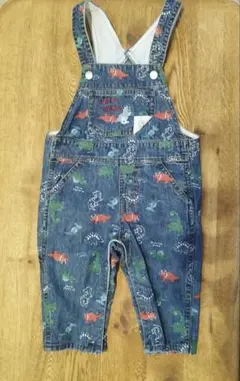 【SLAPSLIP】恐竜総柄サロペット80cm