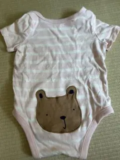 baby GAP くまけつ　ロンパース　0〜3m ピンク　ボーダー おしりクマ