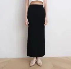【美品】Sea Room Lynn リブニットロングスカート ブラック