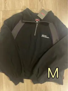 Dickies ディッキーズ 裏毛 トレーナー ハーフジップ ブラック M
