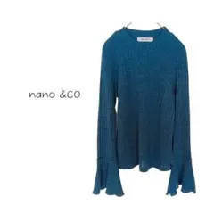 【nano & CO】リブ編みフレア袖ニット カジュアル 着回し おしゃれ