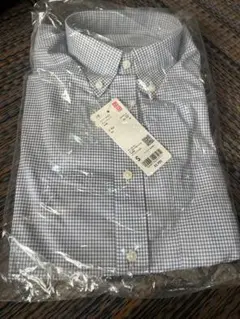 ユニクロ UNIQLO ファインクロスチェックシャツ 67blue S