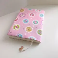 2026春　レース柄　ピンク　ブックカバー　文庫本サイズ　ハンドメイド