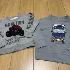 トラックイラスト 裏起毛トレーナー 100サイズ　2点セット