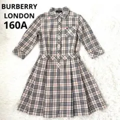 美品☆バーバリーロンドン　ワンピース　ノバチェック　ホースロゴ　プリーツ　M相当
