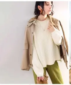 クラシカルエルフ　ざっくりが可愛い。ダイヤ柄ショート丈ニット