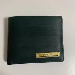 あ*あ様 CK CALVIN KLEIN ダークグリーン 二つ折り財布