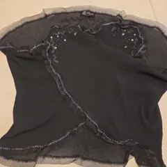 MICHEL KLEIN ブラック シフォン ストール