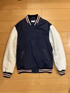 美品 ユナイテッドアローズ スタジャン ウール×レザー コンビ ブラック M ビューティーアンドユース UNITED ARROWS ユナイテッドアローズ