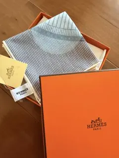 【新品未使用】HERMES ／コットン100%ハンカチ