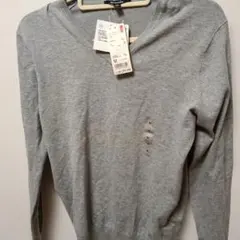 グレー Vネック セーター Mサイズ